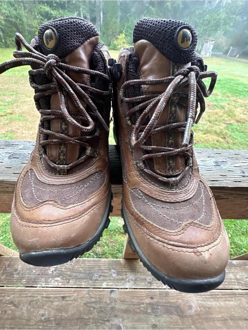 Merrell Siren Waterproof Brown Leather Fabric Hiking Boots Performance Ortholite